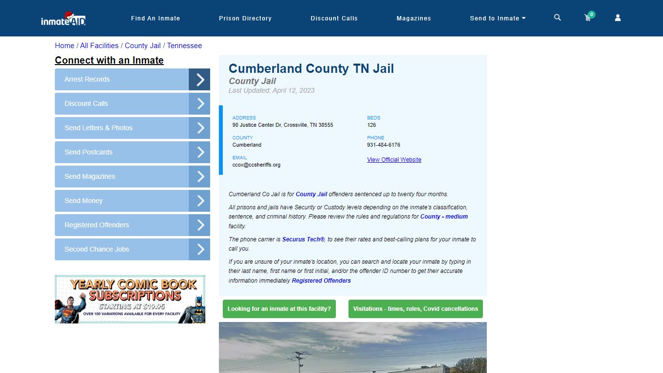 Cumberland County TN Jail - Inmate Locator - Crossville, TN